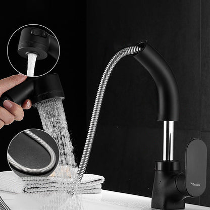 Stylish Kitchen Sink Faucet Pull Down Brass Handle