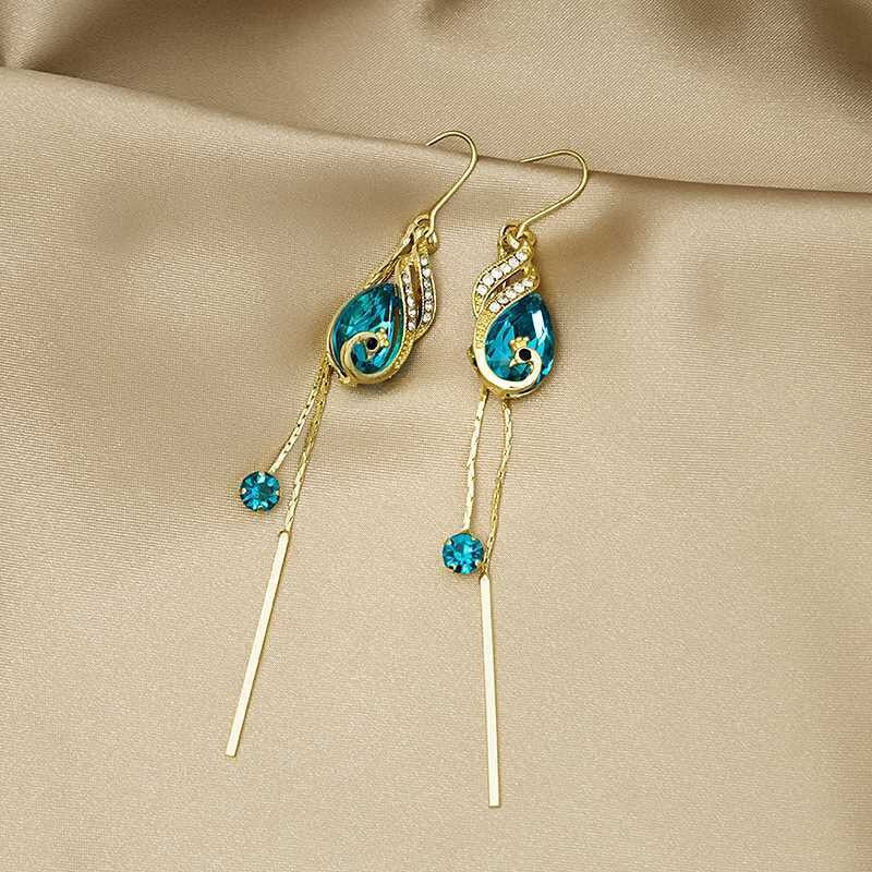 Befez | Azure Drop Crystal Bird Earrings