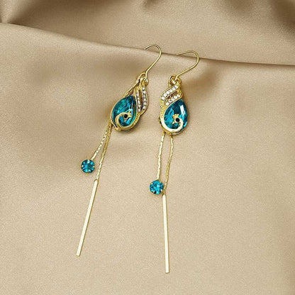 Befez | Azure Drop Crystal Bird Earrings