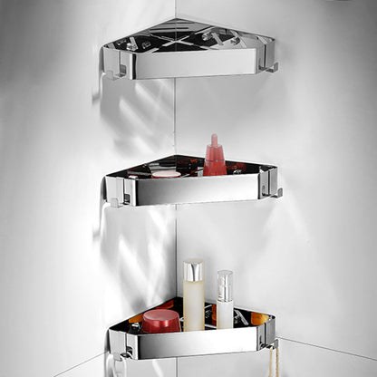 Contemporary 3-Piece Stainless Steel Bathroom Shelf Set