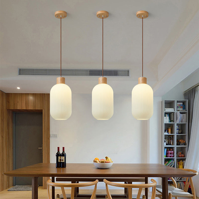 Rustic Wooden Glass Pendant Light