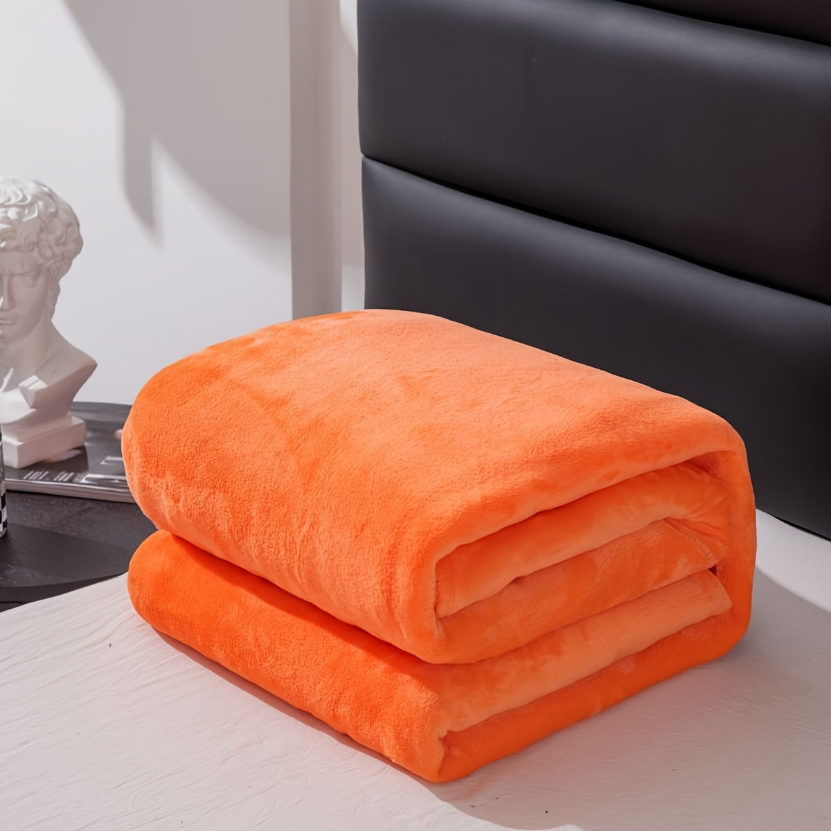 Soft Gray Plush Throw Blanket