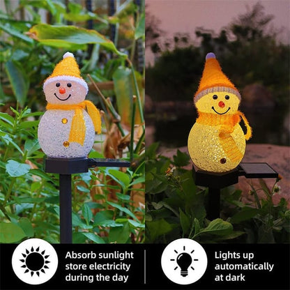 Solar Powered Outdoor Snowman Lamp