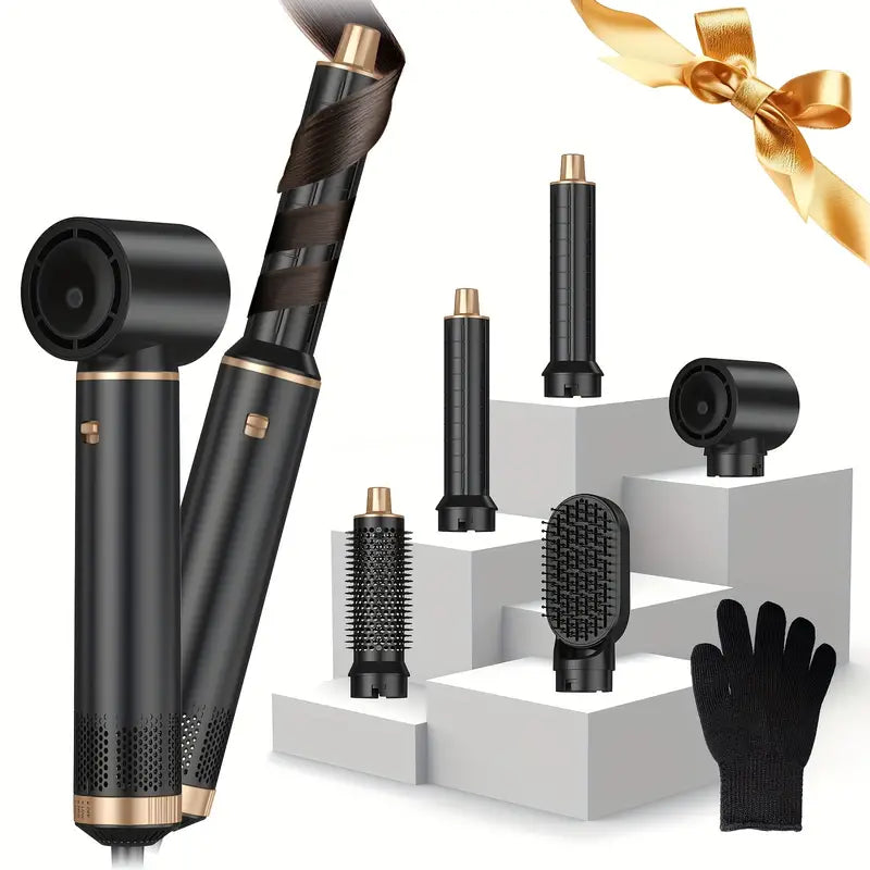 Versatile 5-in-1 Hair Styler Kit - Dryer, Curler, Straightener - Befez