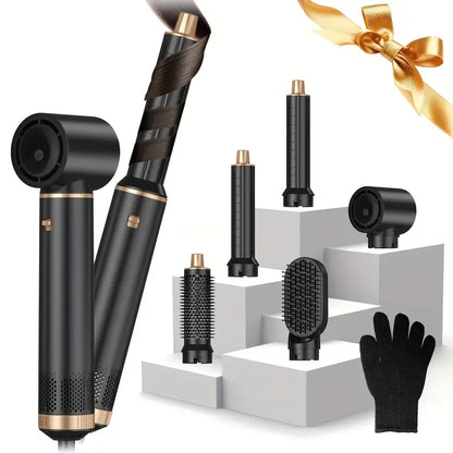 Versatile 5-in-1 Hair Styler Kit - Dryer, Curler, Straightener