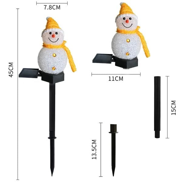 Solar Powered Outdoor Snowman Lamp