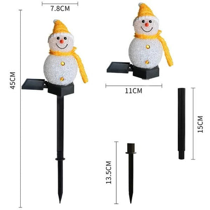 Solar Powered Outdoor Snowman Lamp