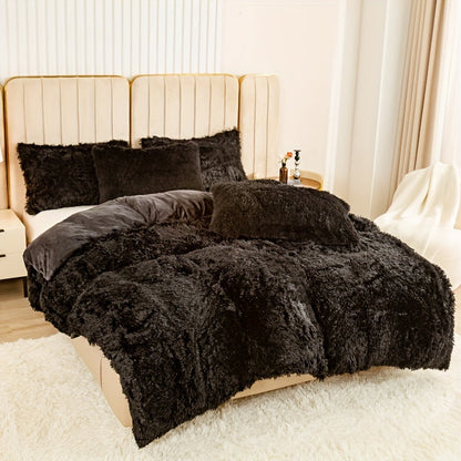 Cozy Soft Plush Duvet Cover Set with Zipper