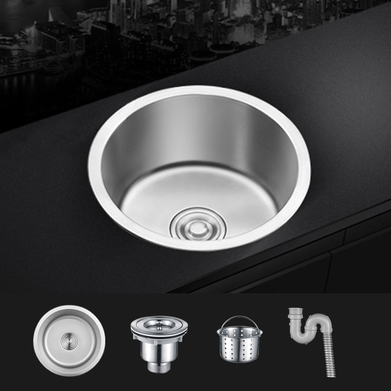 Modern Round Stainless Steel Kitchen Sink with Strainer