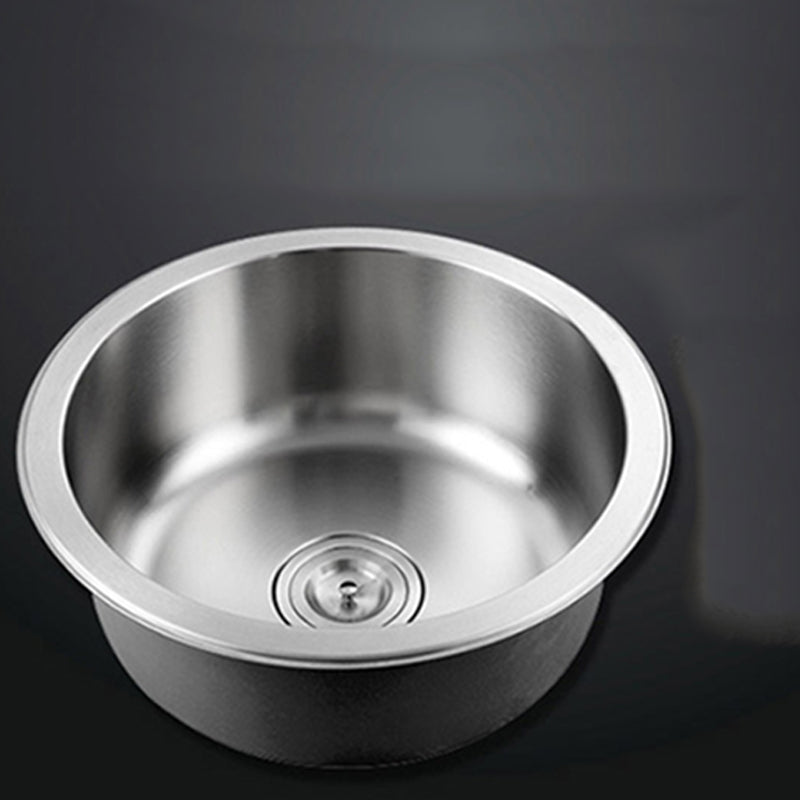 Modern Round Stainless Steel Kitchen Sink with Strainer