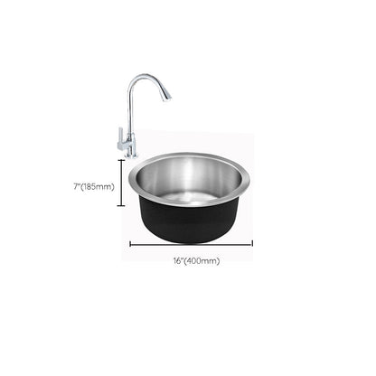 Modern Round Stainless Steel Kitchen Sink with Strainer