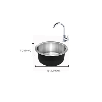 Modern Round Stainless Steel Kitchen Sink with Strainer