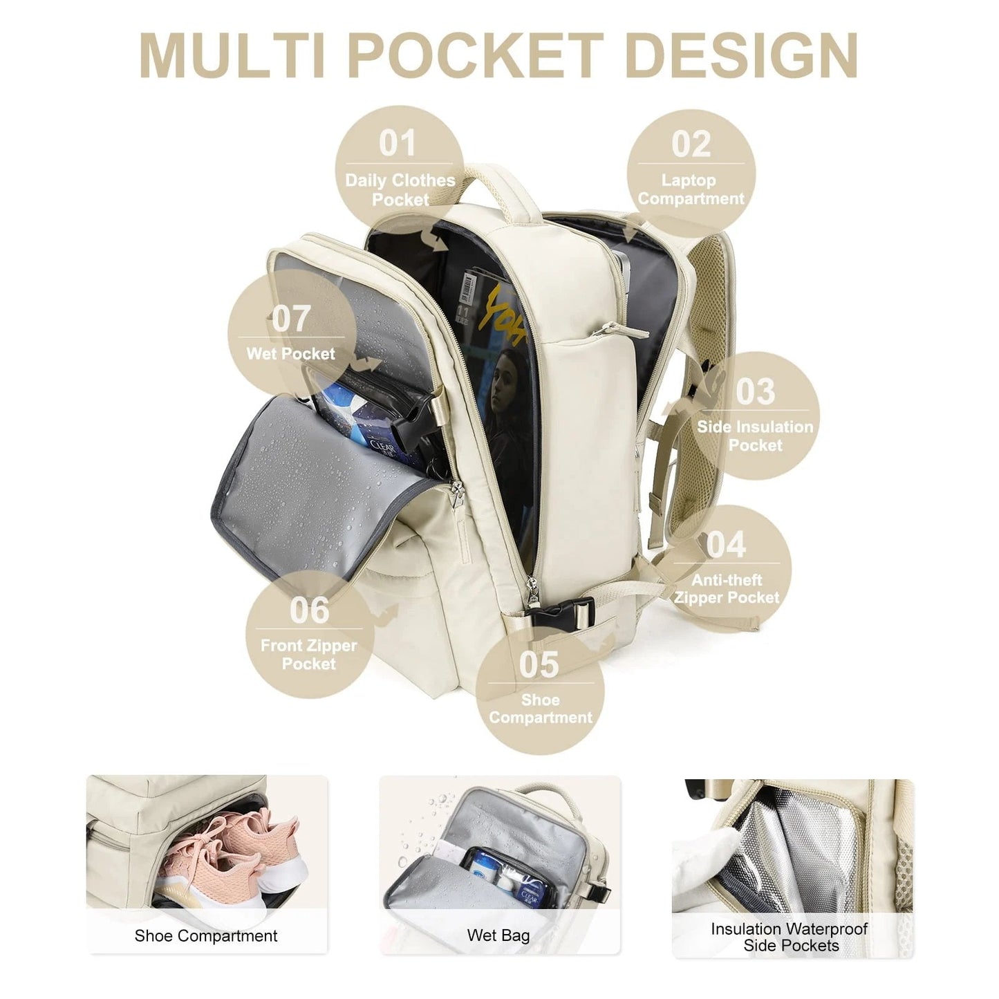 Waterproof Hiking Backpack for Women Travelers