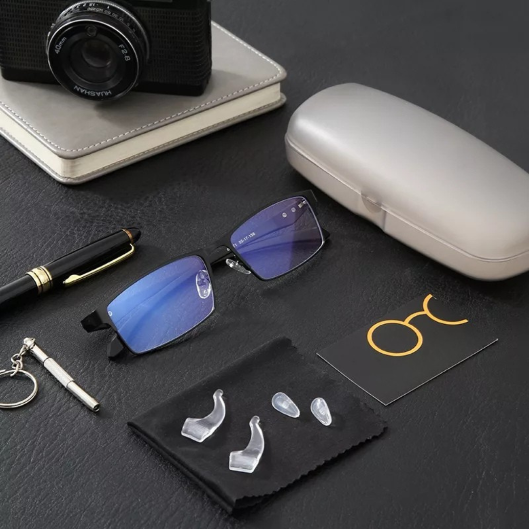 Slim Blue Blocker Glasses with Metal Frame
