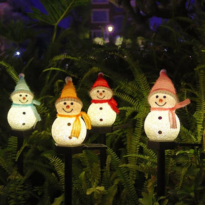 Solar Powered Outdoor Snowman Lamp