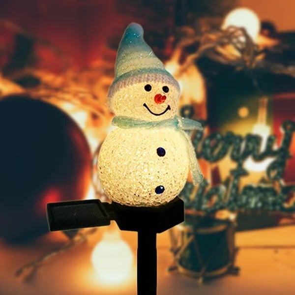 Solar Powered Outdoor Snowman Lamp