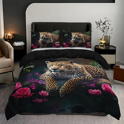 Vibrant Floral Animal Print Bedding Set - Befez