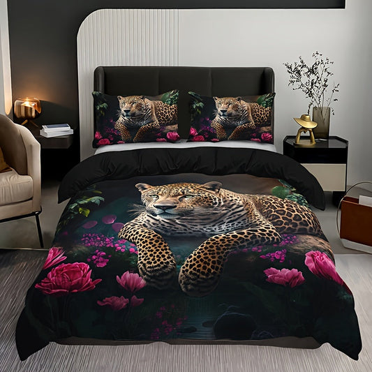Vibrant Floral Animal Print Bedding Set - Befez