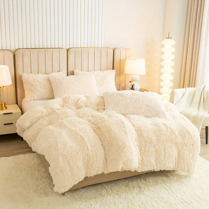 Cozy Soft Plush Duvet Cover Set with Zipper