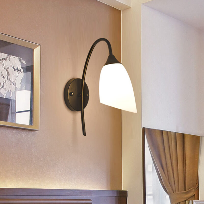 Contemporary Swing Arm Wall Clock Lamp