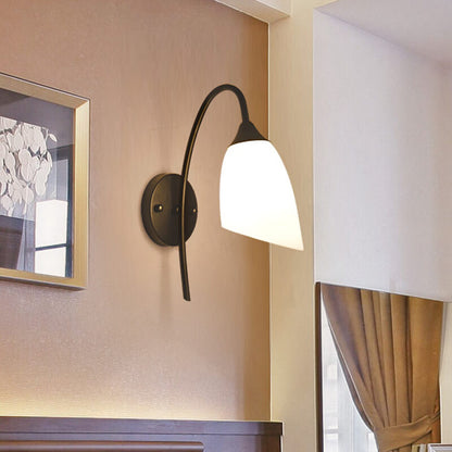 Contemporary Swing Arm Wall Clock Lamp