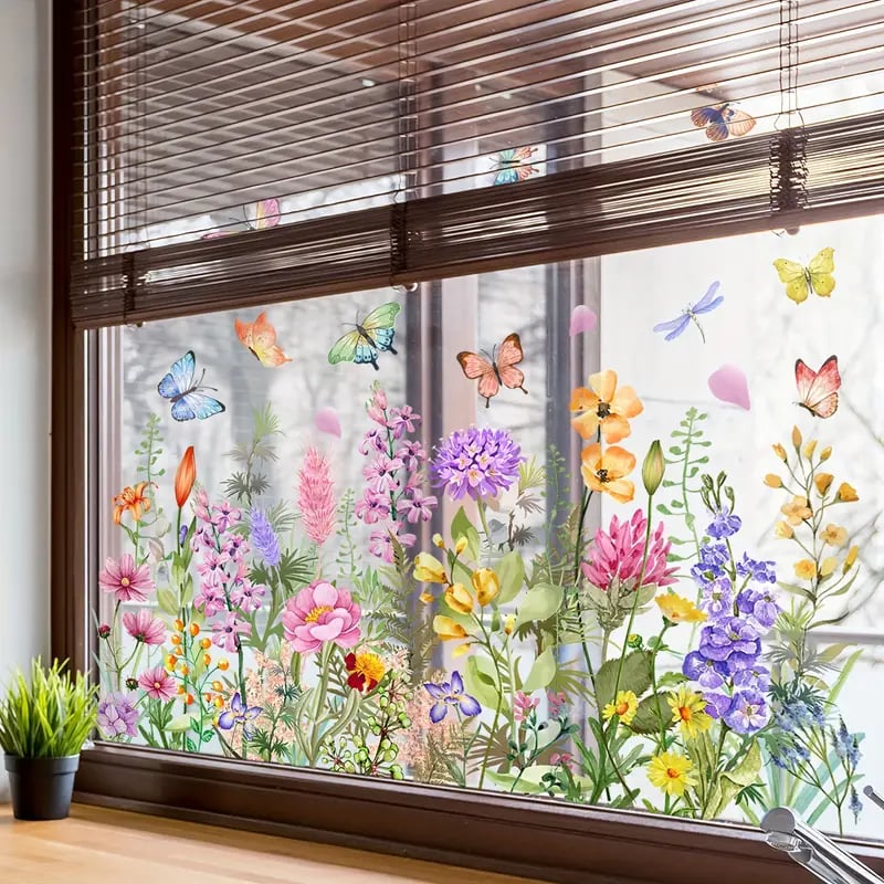 Vibrant Flower Window Decal Sticker