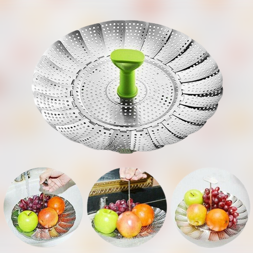Premium Foldable Metal Veggie Steamer Basket - Befez