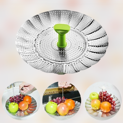 Premium Foldable Metal Veggie Steamer Basket - Befez