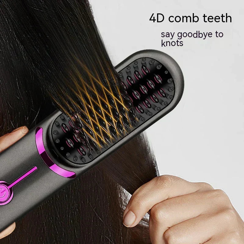 Ceramic Wireless Rechargeable Hair Straightening Brush