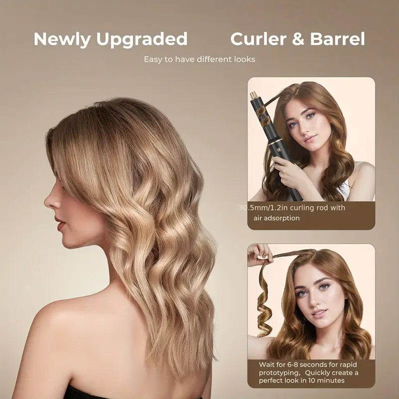 Versatile 5-in-1 Hair Styler Kit - Dryer, Curler, Straightener