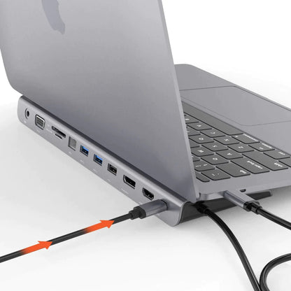 Compact 11-in-1 USB-C Laptop Dock with HDMI and Ethernet