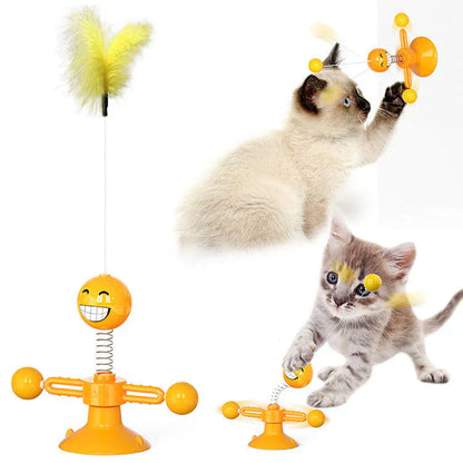 Colorful Cat Tower Spin Toy