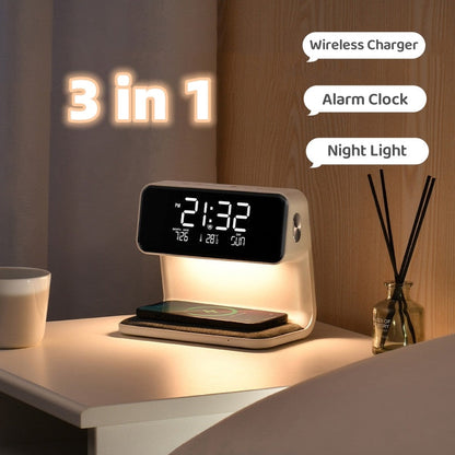 Smart Bedside Lamp with Wireless Charging and Alarm Clock - Befez