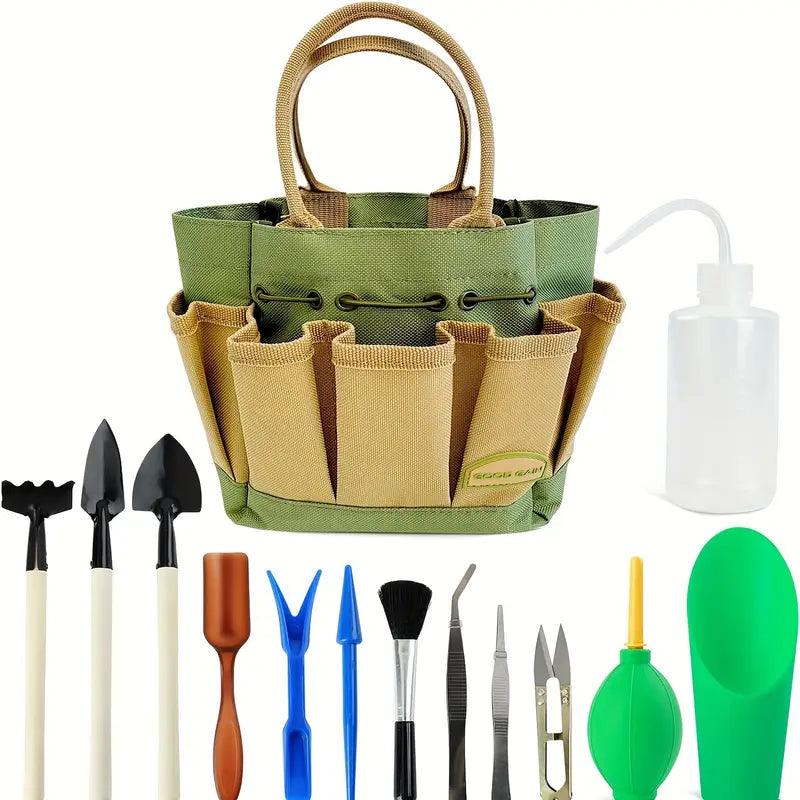 Compact 13-Piece Gardening Tool Kit with Storage Bag - Befez