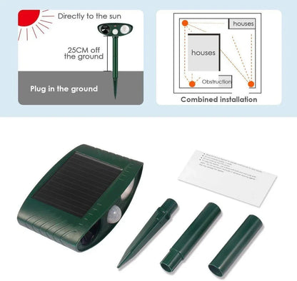 Outdoor Solar Chipmunk Deterrent Device