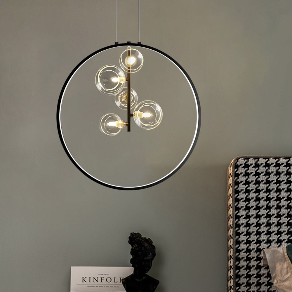 Simple Glass Globe Pendant Light Fixture