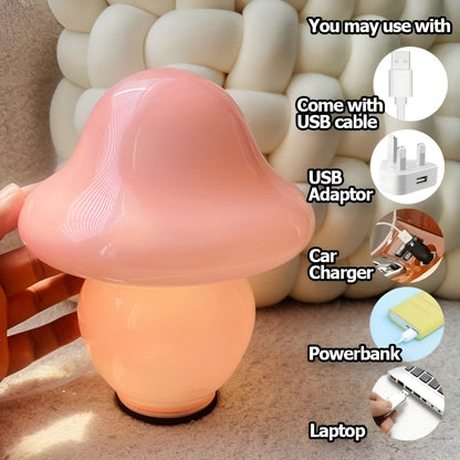Beautiful Mushroom Glass Table Lamp