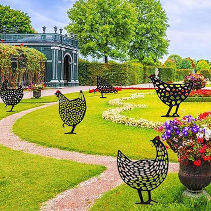 Artificial Chicken Figurine for Outdoor Decor