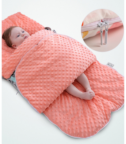 Soft Baby Sleep Sack with Hooded Minky Blanket