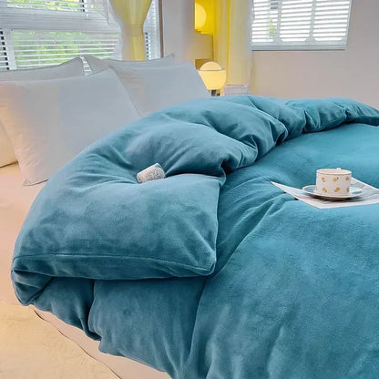 Soft Plush Fleece Duvet Cover Set