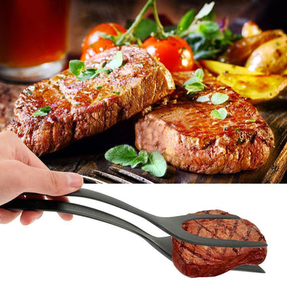 2-in-1 Silicone Tongs and Flexible Spatula
