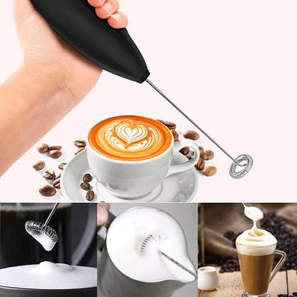 Compact Electric Milk Frother in Stainless Steel