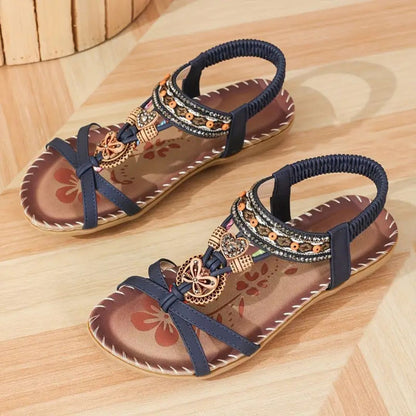 Sparkly Gemstone Butterfly Flip Flop Sandals