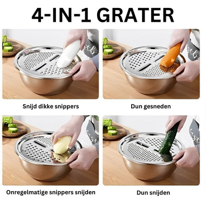 Premium 3-in-1 Stainless Steel Cutting Board