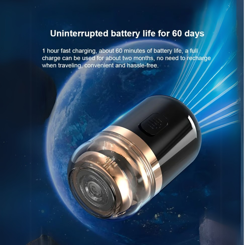 Compact Waterproof Electric Razor for Men