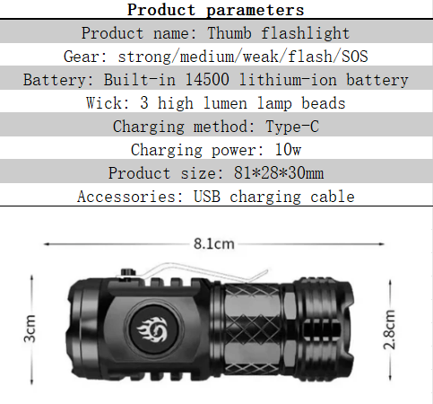 Compact Triple LED Mini Super Bright Flashlight