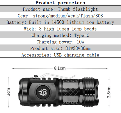 Compact Triple LED Mini Super Bright Flashlight