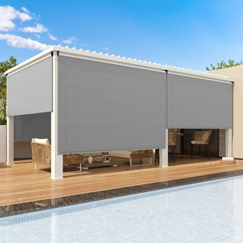Extra Wide Sunscreen Roller Shades for Patio Windows