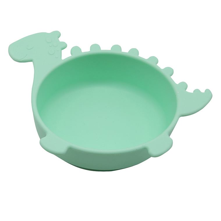 Soft Silicone Baby Bowl - Fun Dinosaur Grip Bowl