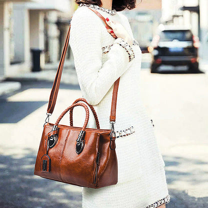 Premium Wax Leather Tote Handbag